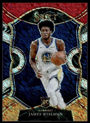 James Wiseman 2020-21 Panini Select #62 Red White Orange Shimmer RC Warriors