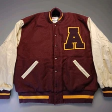 Vintage Arizona State University ASU Leather Wool Letterman Varsity Ripon Jacket