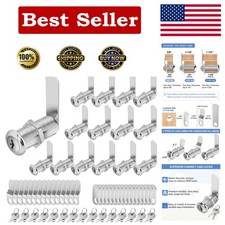 Zinc Alloy 1-1/2'' Cam Locks Keyed Alike, Pack of 15 - Ideal for Cabinets  RVs