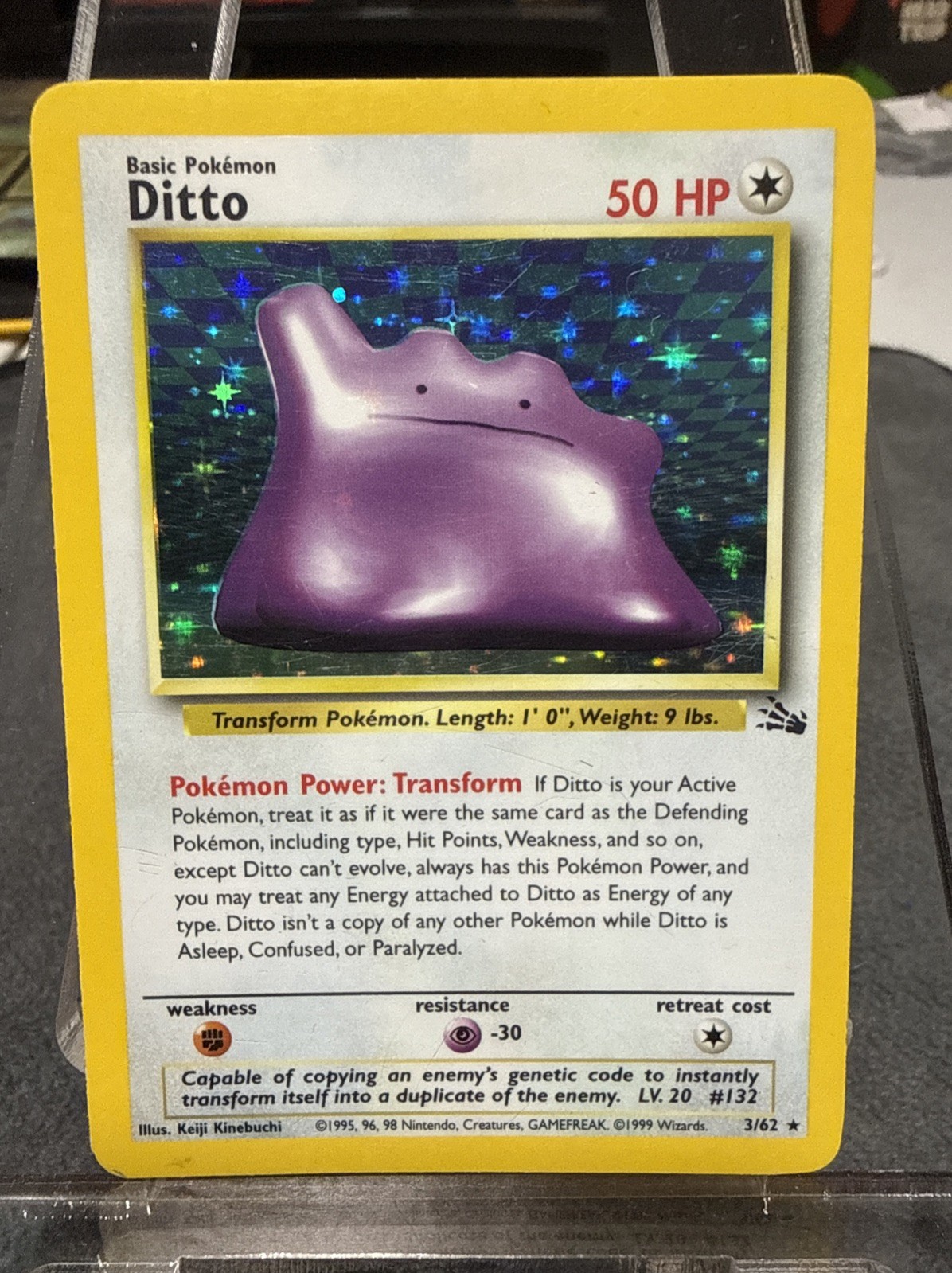 Ditto Fossil - 3/62 Holo-Unlimited Holo - LP Condition