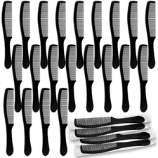 100 Packs Individually Wrapped Combs Disposable Plastic Hair 6.5 Inch, Black 