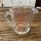 Vintage Pyrex Measuring Cup 508  1 Cup 8oz Red Lettering Closed D Handle