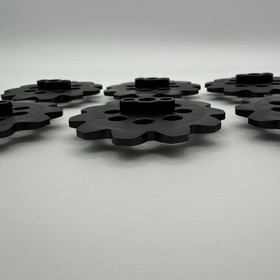 6 Micro K&rsquo;NEX Black Gear Sprocket Replacement Lot &ndash; KNEX OEM Chain Coaster Part