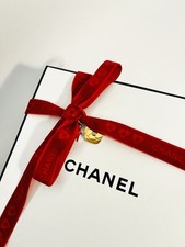 CHANEL Empty Gift Box Set 9x9 Ribbon w Charms Card Envelope  Shopping Bag