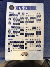 Milwaukee Brewers 2026 Refrigerator Magnet Schedule 9/27/25 SGA New