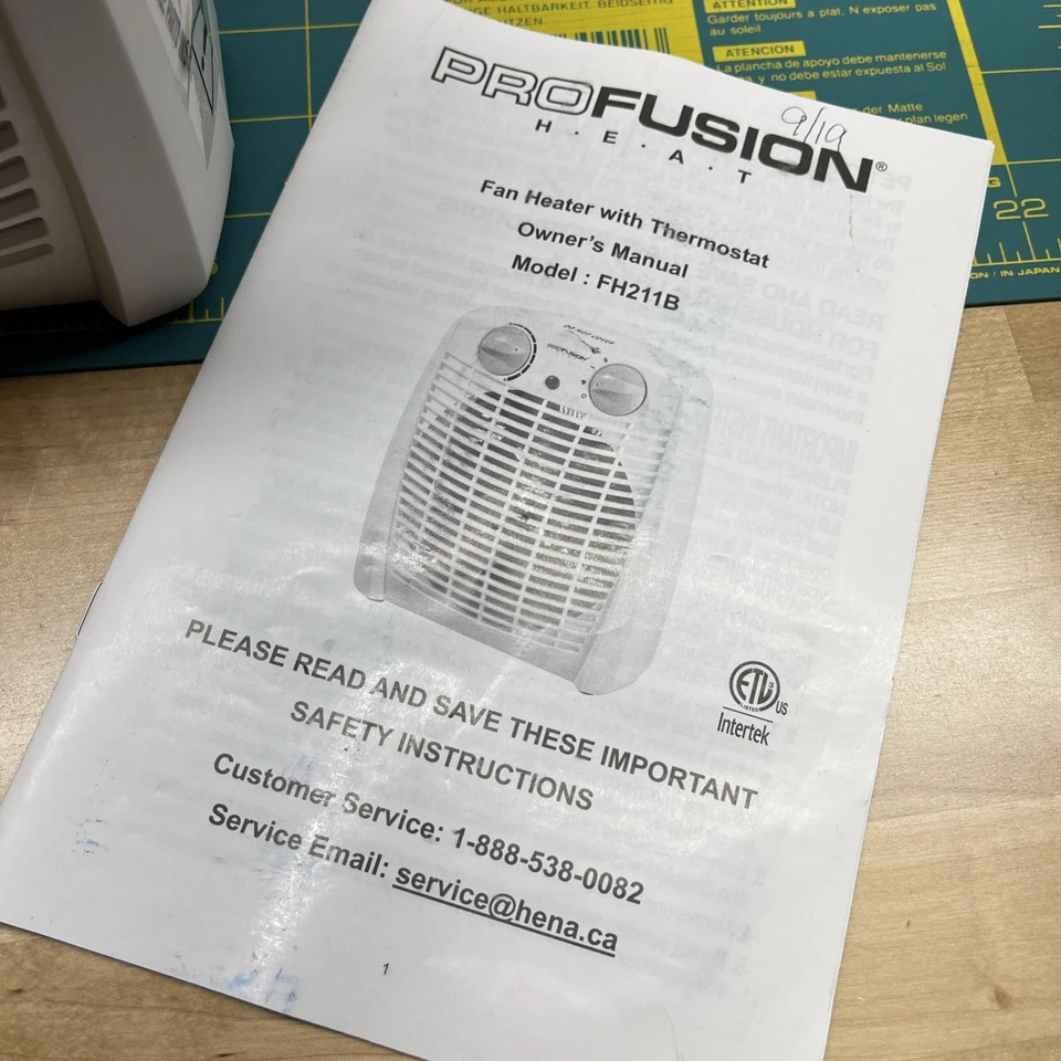 Profusion Fan Forced Heater With Thermostat Model # FH211B - Image 2 of 3