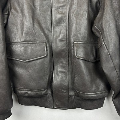 LL Bean A-2 Type Leather Bomber Jacket Flying Tigers Pilot Brown