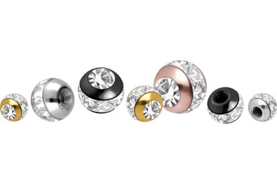 PIERCINGLINE  Universal Piercing Chirurgenstahl Schraubkugel EPOXY-RING +