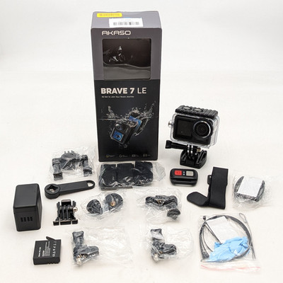 Akaso Brave 7 LE Weatherproof 4K Action Camera Kit w/Batteries & Case | Black