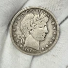 1908-S Barber Half 1/2 Dollar 50c 90% Silver San Francisco US Coin WOW!