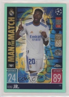 2021 Chrome Match Attax UEFA Champions League Aqua Refractor Vinicius Junior n0c