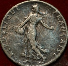 1918 France 50 Centimes Silver Foreign Coin