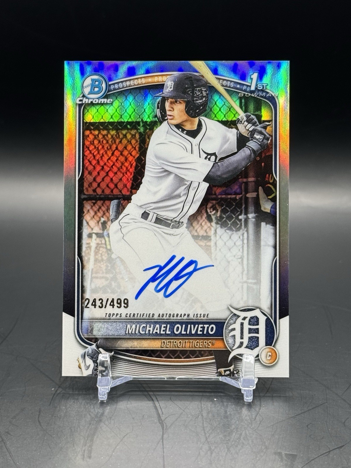 2025 Bowman Draft Chrome Refractor Auto Michael Oliveto CPA-MO Tigers /499