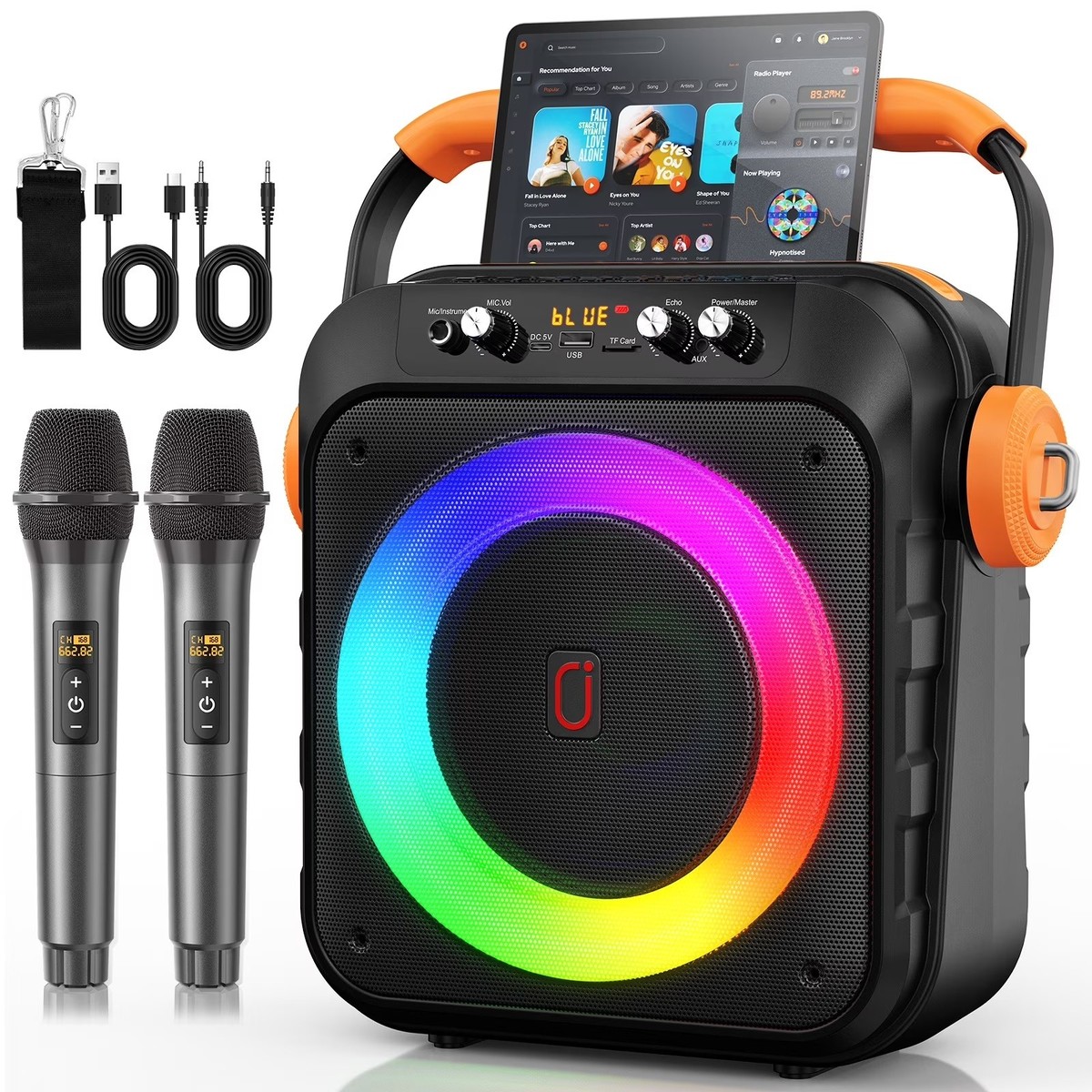 JAUYXIAN MS80 Karaoke Machine for Adult Kids, Karaoke System