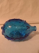 Blue VINTAGE Holmegaard JACOB HOBNAIL BLUE Glass PIGGY BANK