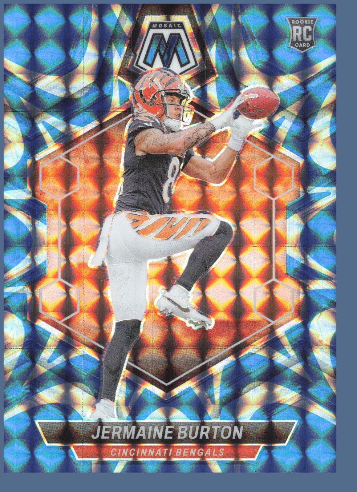2024 Panini Mosaic #366 Jermaine Burton Mosaic Reactive Blue