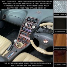 Rover MGF MG F MK1 - 1995-1999 - Black - Walnut - Carbon - Stick On Dash Kit
