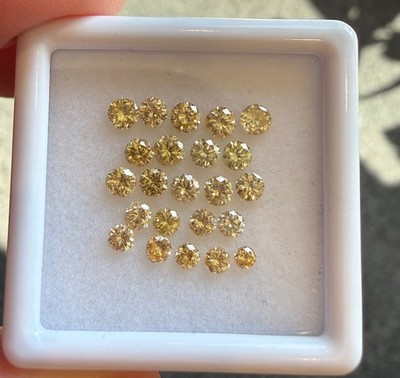 Round Diamonds Natural Untreated Earth Mined 1.31ct Yellow-brownish SI1-SI2