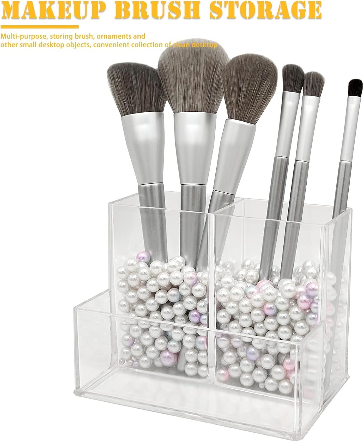 Clear Acrylic Makeup Brush Organizer,Multi-Purpose Cosmetic Brushes 
