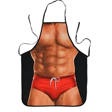 Landisun Apron Kitchen Chef Cooking Gag Gift Creative Funny Muscleman Pack 1