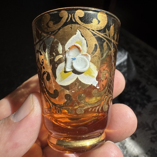 Vintage bohemian hand painted shot glasses Set Of 6 Multi-color - Picture 6 of 7