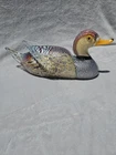 Murano Art Glass Mallard Duck 12” long Silver Flecks, Heavy