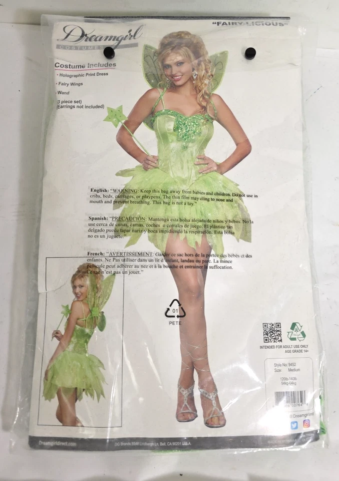 Disfraz para mujer Fairy-Licious 8452 mediano 120-140 lb Foto 2 de 4