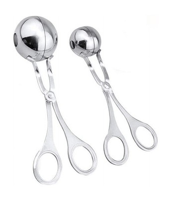 2 Piece Meatball Maker / Mellon Ball Scoopers 1-1/4  & 1-3/4  Stainless Steel