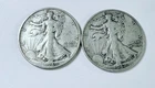 WALKING LIBERTY SILVER HALF DOLLAR 90% SILVER LOT OF 2 CIRCULATED COINS #10019