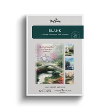 DaySpring - Blank Thomas Kinkade Greeting Cards - 4 Design Assortment with Scrip