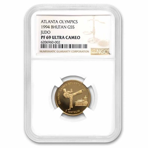 1994 Bhutan Proof Gold 5 Sertums Atlanta Olympics PF-69 NGC