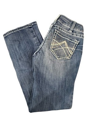 ARIAT REAL DENIM Women's Blue Mid Rise Straight Whipstitch Jeans Size 26S