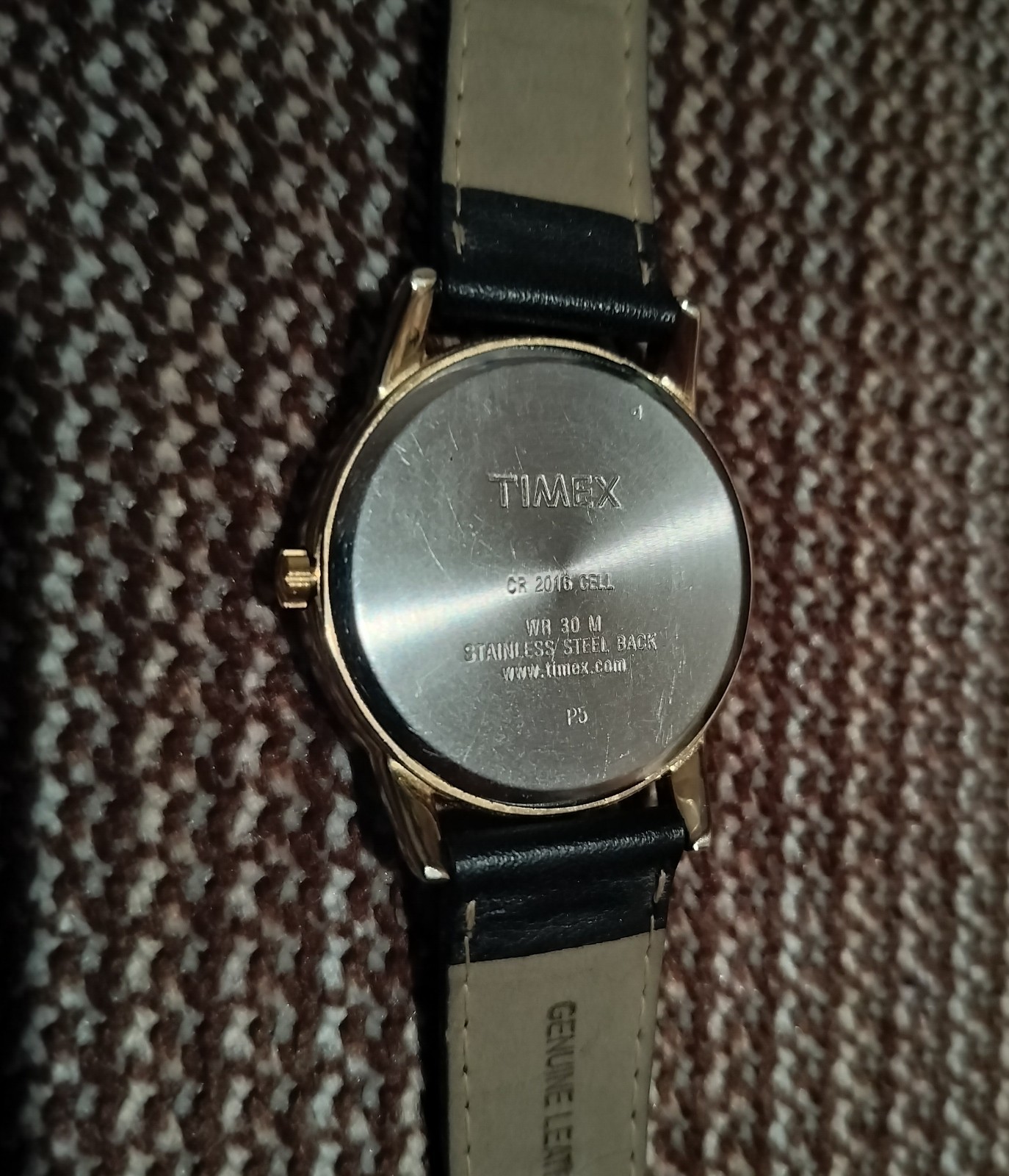 Timex Indigo Analog Watch WR30m-Leather Upper Buckle Band, Stainless Steel Back