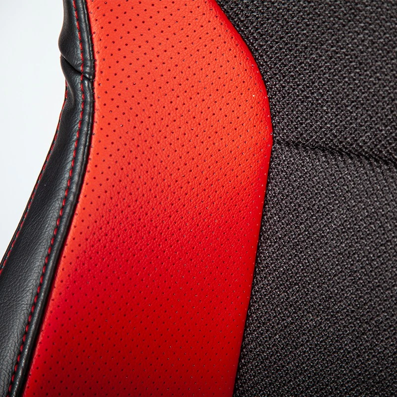 Pair of Racing Bucket Seats for Jeep Black & Red Vinyl Reclining Racing Seats - Image 4 of 4