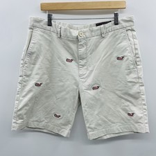 Vineyard Vines Mens Size 36 Embroidered Whale Cotton Khaki Breaker Shorts
