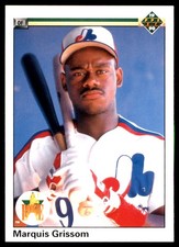 Marquis Grissom 1990 Upper Deck #9 Expos MLB READ FREE SHIPPING AutographDen