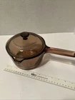 Vintage Vision Corning Ware Corning USA  sauce pot Pyrex Lid Amber