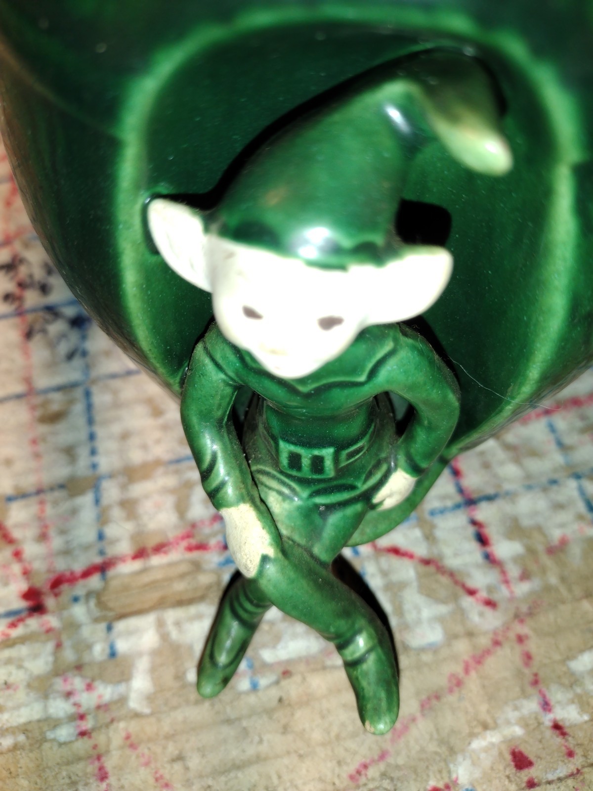 TREASURE CRAFT Pixie Elf Green Planter Flower Bucket AS IS