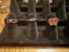 Lot Of Three Adjustable Children  s Rings In Size 4 Currently