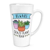Beware VerrüCkte Pflanze Mann 483Ml Groß Latte Becher - Lustiger Witz Vatertag