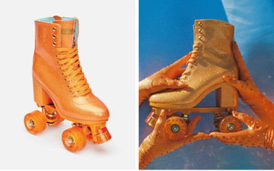 NIB Impala Roller Skates Marawa High Heel Sparkle Orange 10
