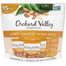 Honey Roasted Mixed Nuts, 1 Ounce Bags (Pack of 15), Almonds, Peanuts, Pecans, a