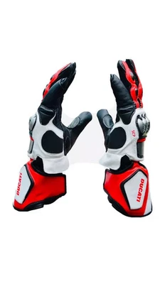 DUCATI Gants de Moto en Cuir MOTOGP Hommes Courses Cuir de Motard Gants CE - Photo 1/3