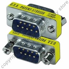 Lot3 DB9pin Male-M Serial RS232 Mini Gender Changer/Coupler/Joiner Cable Adapter