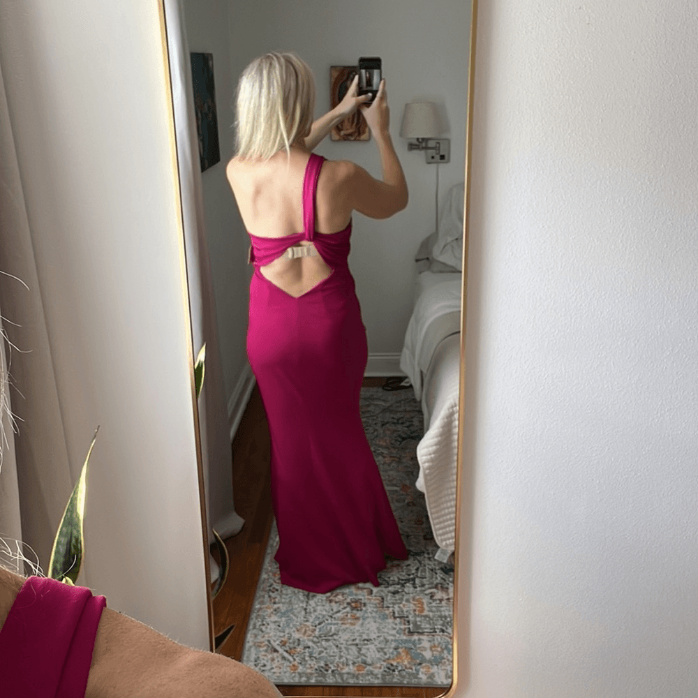 Katie May Edgy One Shoulder Dress Fuchsia Pink Size Large | eBay