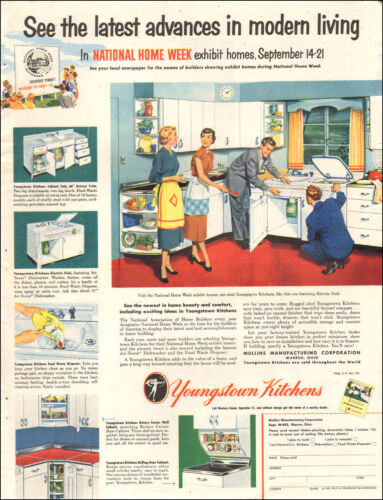 1952 vintage kitchen appliance AD YOUNGSTOWN Kitchens, 50s dream kitchen 092718 - Picture 1 of 1