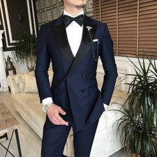 luxury Blazer Jacket for men navy blue blazer for men two piece for formal wear
