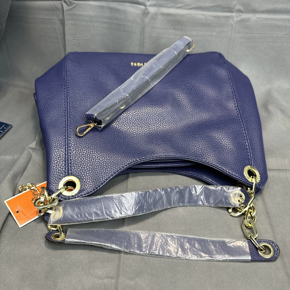 Bolsa tote Michael Kors Hamilton grande NS azul carvão ombro/transversal - com ouro - Imagem 4 de 4
