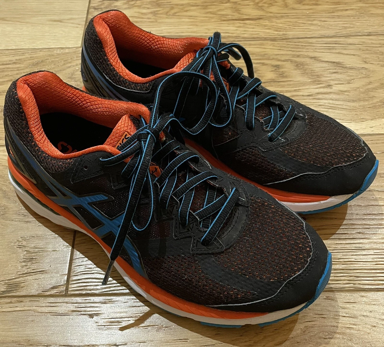 Scarpe da corsa uomo Asics GT 2000 Fluidride nero blu arancione scarpe da ginnastica taglia 5UK