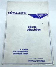 Simplex Catalog Vintage 1981 Derailleurs, Shifters Etc.